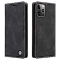 Miniatyrbillede 1 af 5: 006 Serie Til iPhone 15 Pro Max Cover PU Læder Foldbart Stativ Telefon Cover Multicolor Style A