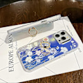 Miniatyrbild 3 av 5: Blommig Lasertextur Skal för iPhone 15 Pro Max med Ringstativ Multicolor Style A
