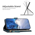 Miniatyrbillede 3 af 5: BF Style-19 PU Læder Telefon Cover Flip Wallet Stand med Lynlåslomme til iPhone 15 Pro Max Multicolor Style A