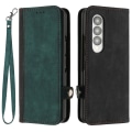 Miniatyrbild 1 av 5: För Samsung Galaxy Z Fold3 5g Pu Läder Phone case Korthållare Cover Blackish Green