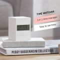 Miniatyrbillede 4 af 5: Professionelt Elektronisk Cube Vækkeur til Hjemmekontoret med LCD Digitalt Display og Timer White