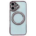 Pikkukuva 1 / 5: iPhone 16 Magneettinen Kotelo Bling Strassi Kirkas TPU+PC Puhelinkuori Multicolor Style A