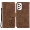 Miniatyrbilde 1 av 5: PU Lær Magnetisk Flip Telefonveske For Samsung Galaxy A33 5g, Stativ Lommebok Mønster Trykt Deksel Brown