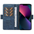 Miniatyrbillede 2 af 5: YIKATU YK-005 Pung Etui til iPhone 14 Stativ PU Læder Hud-berørings Magnetisk Beskyttende Telefon Cover Multicolor Style A