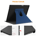 Miniatyrbillede 5 af 5: Til ReMarkable Paper Pro Etui Frontstøtte 360 Graders Roterende Stativ PC+PU Læder E-Reader Cover Multicolor Navy Blue