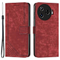 Miniatyrbillede 1 af 5: Til TECNO Camon 30 Pro 5G Telefon Cover Linjer Præget Anti-Ridse PU Læder Stand Case Multicolor Style C