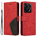 Miniatyrbillede 1 af 5: KT Læder Serie-1 Til Xiaomi 14T Læder Etui Farvesplejsning Telefon Cover Wallet Stand Multicolor Style D
