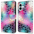 Miniatyrbillede 1 af 5: Pung-etui til iPhone 16 Plus med magnetisk lukning og 3D-mønster i læder Multicolor Style G
