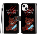 Miniatyrbild 1 av 5: För Iphone 15 Plus Pu Läder Case Mönster Skrivbord Cover Don t Touch