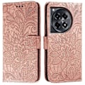 Miniatyrbild 1 av 5: Skal till OnePlus Ace 3 5G Spetsblommor PU Läder Flip Plånbok Mobilskal - Grå Multicolor Rose Gold
