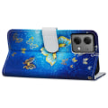 Miniatyrbild 3 av 5: För Motorola Moto G84 5g Phone case Lädermönster Print Stand Cover med handledsrem Golden Butterfly