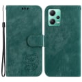Miniatyrbillede 1 af 5: Til Xiaomi Poco X5 5g/redmi Note 12 5g (global) Wallet Telefon Cover Prægning Anti-drop Læder Cover Green