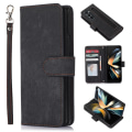 Miniatyrbillede 1 af 5: Til Samsung Galaxy Z Fold5 5g Pu Læder+pc Wallet Telefon Cover Stativ Hud-berørings Beskyttelses Cover Black