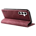 Miniatyrbillede 4 af 5: YIKATU YK-004 Stærkt magnetisk PU læder wallet cover til Samsung Galaxy A35 5G Multicolor Wine Red