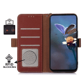 Pikkukuva 2 / 5: Huawei Nova Y91 4g / Enjoy 60x RFID-suojattu lompakkokotelo, jalustalla, silkkisen tuntuinen nahkakansi Brown