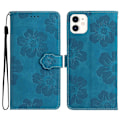 Miniatyrbillede 1 af 5: Blomsterpræget PU læder standpung cover til iPhone 11 mobiltelefon etui Multicolor Style A