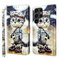 Pikkukuva 1 / 5: Samsung Galaxy S24 Ultra -kotelo 3D-kuviopainatuksella, nahkainen lompakkokotelo Multicolor Style E