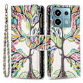 Miniatyrbillede 1 af 5: BF03 Mønsteretui med lynlås i PU-læder til Xiaomi Redmi Note 13 Pro 4G/Poco M6 Pro 4G Multicolor Life Tree
