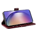 Miniatyrbillede 3 af 5: YIKATU YK-003 Læder Wallet Case med Magnetisk Lukning til Samsung Galaxy A55 5G Multicolor Wine Red