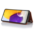 Miniatyrbild 5 av 5: För Samsung Galaxy A52 4g / 5g / A52s 5g Rfid-blockerande phone case Korthållare Läder+tpu Kickstand cover Brown