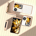 Miniatyrbild 4 av 5: Äkta Läderfodral + PC Elektropläterat Telefonskydd för Oppo Find N3 Flip 5G Multicolor Style C
