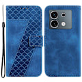 Miniatyrbillede 1 af 5: PU-læderetui med 7-formet tryk og stativ til Infinix Zero 30 5G Multicolor Dark Blue