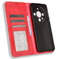 Pikkukuva 5 / 5: Huawei Mate 60 Retro PU Nahkakotelo Magneettinen Automaattisesti Imevä Lompakkoteline Puhelinkotelo Red