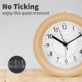 Miniatyrbild 3 av 5: Väckarklocka Analog utan tick, Väckarklocka Trä Med Snooze, Sängbordsklocka med Nattljus, Retro Väckarklocka Analog Batteridriven1*aa