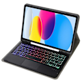 Pikkukuva 2 / 5: Type C A10B-AS iPad 10.9 (2022) -mallille, kynäpaikkamuotoilu, nahka + TPU-tablettitelinekotelo + irrotettava Multicolor Style A