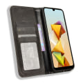 Miniatyrbilde 2 av 5: For Zte Blade A33s Lærveske Stativ Retro Telefondeksel Black