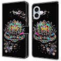 Miniatyrbild 1 av 5: Skal för iPhone 16 Mönstertryckt Skyddande Fodral TPU+PU Läder Flip Telefonfodral Multicolor Style M