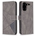 Miniatyrbillede 1 af 5: BINFEN COLOR BF05 Til TECNO Pova 5 Pro 5G Etui PU Læder Flip Stand Telefon Shell - Multicolor Grey