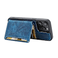 Pikkukuva 3 / 5: iPhone 16 Pro Max -kotelo lompakkokorttipaikalla TPU+PU-nahkainen takapuhelinkotelo- Multicolor Navy Blue