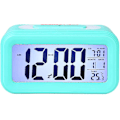 Miniatyrbild 1 av 5: Wake Up Radio Alarm C LED Digital Display Elektronisk temperaturbordslarm C USB Laddning Studentbänk Cs Sun Blue 13.6x4.6x7.5cm