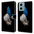Pikkukuva 1 / 5: Motorola Moto E15 4G -kotelo, 3D-kuvioitu PU-nahkainen lompakkokotelo jalustalla Multicolor Two Feathers