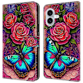 Miniatyrbillede 1 af 5: PU læder flip cover til iPhone 16 Plus med ståfunktion Multicolor Style H
