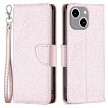 Miniatyrbillede 1 af 5: Til iPhone 15 Plus Støvtæt PU Læder Mobiltelefon Cover Wallet Flip Stand Case med Rem Multicolor Style H
