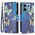Miniatyrbild 1 av 5: BF03 Mönstrat Fodral med Dragkedja i PU-läder för Xiaomi Redmi Note 13 Pro 4G/Poco M6 Pro 4G Multicolor Golden Butterflies
