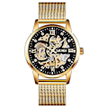Miniatyrbillede 1 af 5: Skmei 9199 Herre Automatisk Mekanisk Ur Gold Shell Black Face