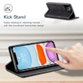 Miniatyrbild 5 av 5: AUTSPACE A01-serien för iPhone 11 Pro 5,8 tum PU Läderfodral RFID-blockerande Plånboksställ Flipskydd Multicolor Style A