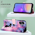 Miniatyrbillede 4 af 5: YB Mønsterprint Læder Serie-4 til Samsung Galaxy A15 4G Etui PU Læder Telefon Wallet Cover Multicolor Style H
