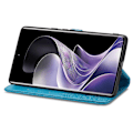 Miniatyrbillede 3 af 5: Til vivo V40 5G Etui Mandala Præget Design Læder Wallet Telefon Cover - Grå Multicolor Blue