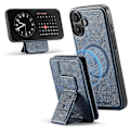 Pikkukuva 5 / 5: FIERRE SHANN 028 Tyyli iPhone 16 -kotelolle Magneettinen irrotettava korttipaikka Nahkainen takakansi Multicolor Style D