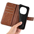 Miniatyrbillede 4 af 5: Til Xiaomi Redmi Note 14 Pro 5G Stand Case Anti-Scratch Kalvetekstur Læder Telefon Cover Multicolor Style F