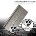 Miniatyrbillede 5 af 5: LC.IMEEKE Wallet Case til iPhone 15 Pro, Fuld Beskyttelse PU Læder Kalvetekstur Stand Flip Cover Multicolor Style D