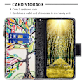 Miniatyrbild 3 av 5: BF03 Plånboksfodral med dragkedja i PU-läder med mönstertryck för Xiaomi Redmi Note 13 Pro 5G/Poco X6 5G Multicolor Life Tree