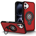 Pikkukuva 1 / 5: iPhone 16 Plus -kotelo TPU+PC Magneettinen autoteline puhelinkuori sormuksella Multicolor Red