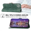 Miniatyrbild 4 av 5: Dierfeng Df-03 Stand Phone case För Samsung Galaxy A22 5g (eu-version), Linjer Imprinted Pu-läder cover Green
