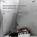Miniatyrbild 3 av 5: Led väckarklocka för Bluetooth högtalare, FM-radio, familj (vit)