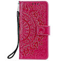 Miniatyrbillede 2 af 5: Præget Mandala Blomst Pung Læder Etui med Rem til Samsung Galaxy A52 4G/5G/A52s 5G Multicolor Style D